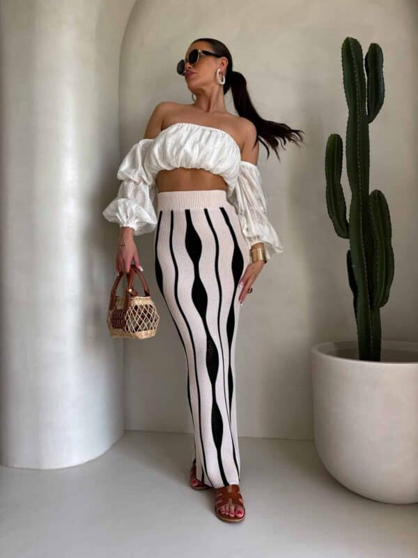 Spódnica APULIA – beżowo-czarna