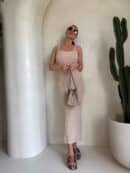 Sukienka NADI - ciemny beż