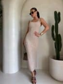 Sukienka NADI - ciemny beż