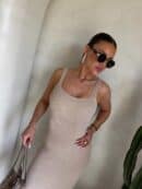 Sukienka NADI - ciemny beż