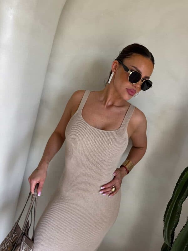 Sukienka NADI - ciemny beż