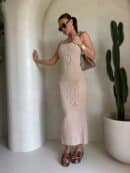 Sukienka NADI - ciemny beż