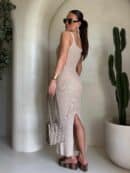 Sukienka NADI - ciemny beż