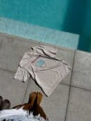 Dekatyzowany t-shirt SHELL - jasny beż