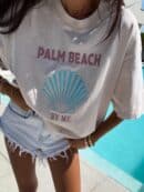 Dekatyzowany t-shirt SHELL - jasny beż