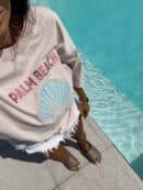 Dekatyzowany t-shirt SHELL - jasny beż