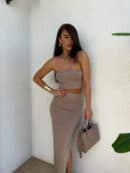 Komplet MEDUSA - ciemny beż