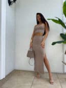 Komplet MEDUSA - ciemny beż