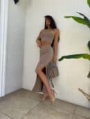 Komplet MEDUSA - ciemny beż