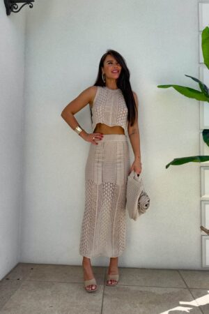 Komplet FLORIDA - ciemny beż