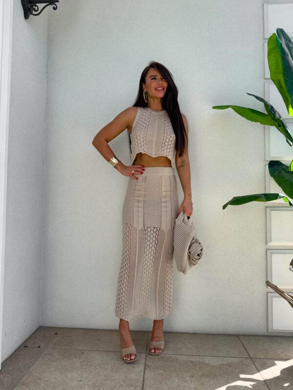 Komplet FLORIDA - ciemny beż