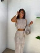 Komplet FLORIDA - ciemny beż