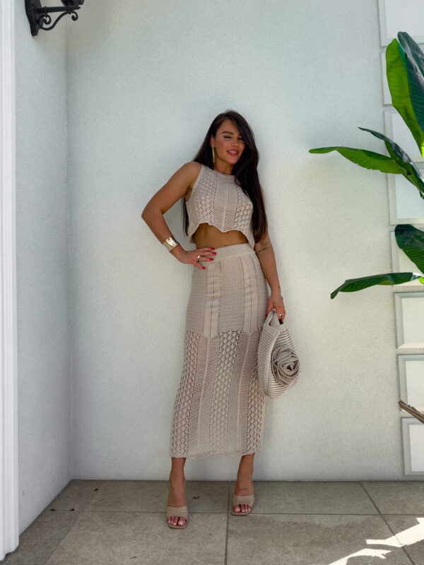 Komplet FLORIDA - ciemny beż