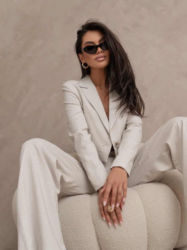 Marynarka SLIM natural - szaro-beż