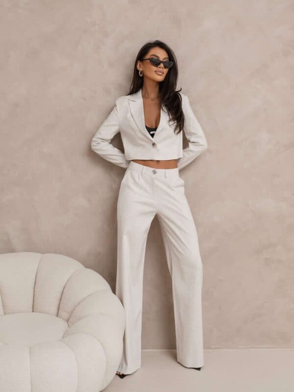 Marynarka SLIM natural - szaro-beż