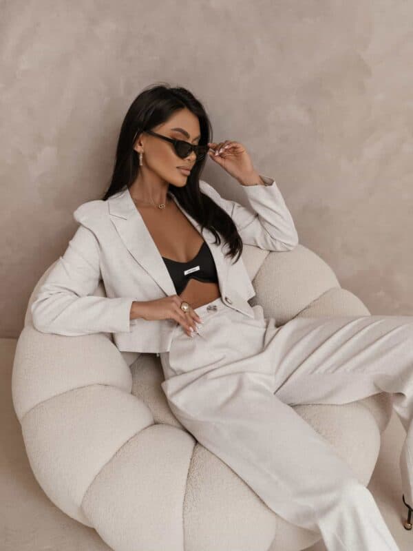 Marynarka SLIM natural - szaro-beż