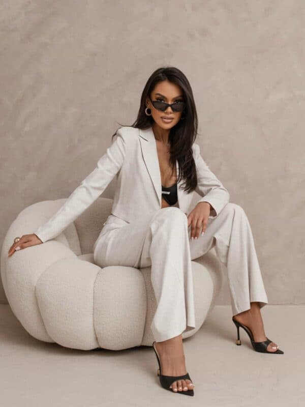 Marynarka SLIM natural - szaro-beż