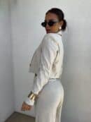 Marynarka SLIM natural - szaro-beż