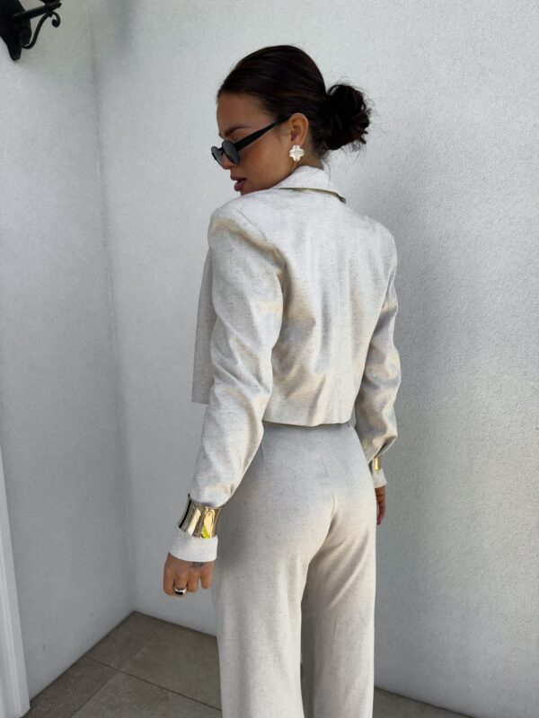 Marynarka SLIM natural - szaro-beż