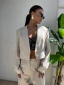 Marynarka SLIM natural - szaro-beż