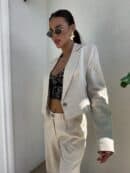 Marynarka SLIM natural - szaro-beż