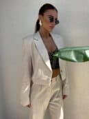 Marynarka SLIM natural - szaro-beż