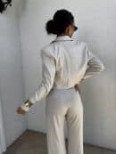 Marynarka SLIM natural - szaro-beż