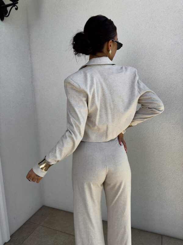 Marynarka SLIM natural - szaro-beż