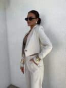 Marynarka SLIM natural - szaro-beż