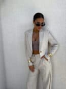 Marynarka SLIM natural - szaro-beż