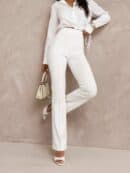 Spodnie DZWONY - ecru