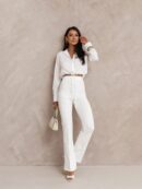 Spodnie DZWONY - ecru