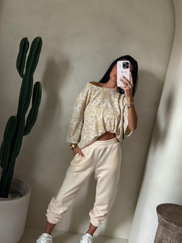 Bluzka MARMARIS print ornament brokat - waniliowy Bluzka MARMARIS print ornament brokat - waniliowy