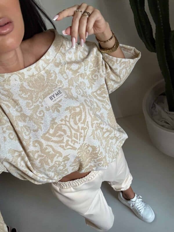 Bluzka MARMARIS print ornament brokat - waniliowy Bluzka MARMARIS print ornament brokat - waniliowy