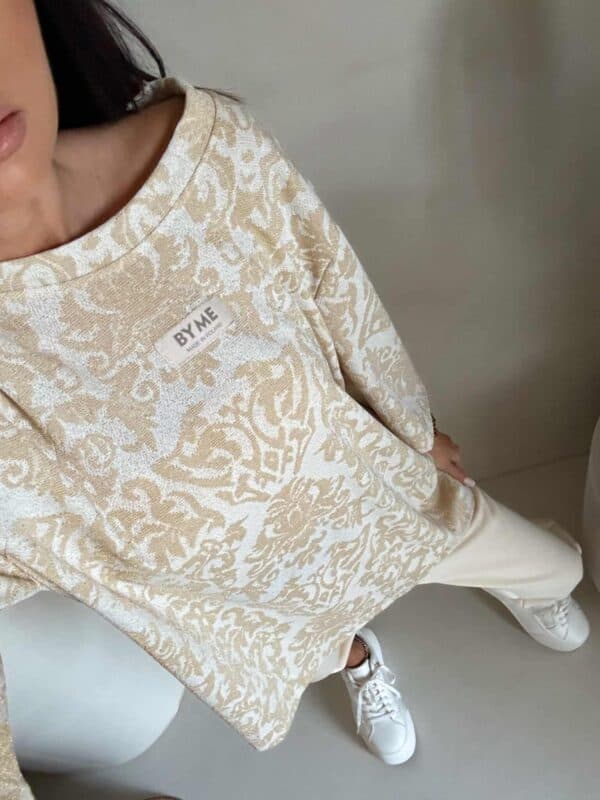 Bluzka MARMARIS print ornament brokat - waniliowy Bluzka MARMARIS print ornament brokat - waniliowy