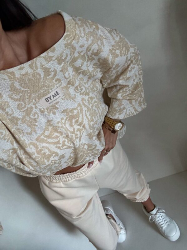 Bluzka MARMARIS print ornament brokat - waniliowy Bluzka MARMARIS print ornament brokat - waniliowy