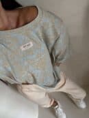 Bluzka MARMARIS print ornament brokat - niebieski Bluzka MARMARIS print ornament brokat - niebieski