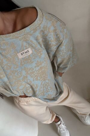 Bluzka MARMARIS print ornament brokat - niebieski Bluzka MARMARIS print ornament brokat - niebieski