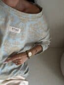 Bluzka MARMARIS print ornament brokat - niebieski Bluzka MARMARIS print ornament brokat - niebieski