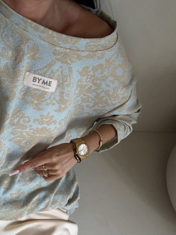 Bluzka MARMARIS print ornament brokat - niebieski Bluzka MARMARIS print ornament brokat - niebieski