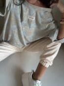 Bluzka MARMARIS print ornament brokat - niebieski Bluzka MARMARIS print ornament brokat - niebieski