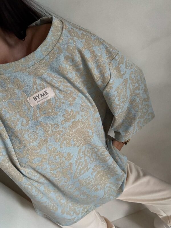 Bluzka MARMARIS print ornament brokat - niebieski Bluzka MARMARIS print ornament brokat - niebieski