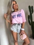 T-shirt BY ME jeans – różowy T-shirt BY ME jeans – różowy