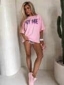 T-shirt BY ME jeans – różowy T-shirt BY ME jeans – różowy