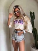 T-shirt BY ME jeans – waniliowy