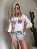 T-shirt BY ME jeans – waniliowy