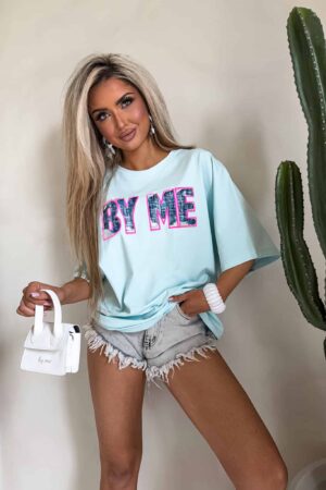 T-shirt BY ME jeans – błękitny