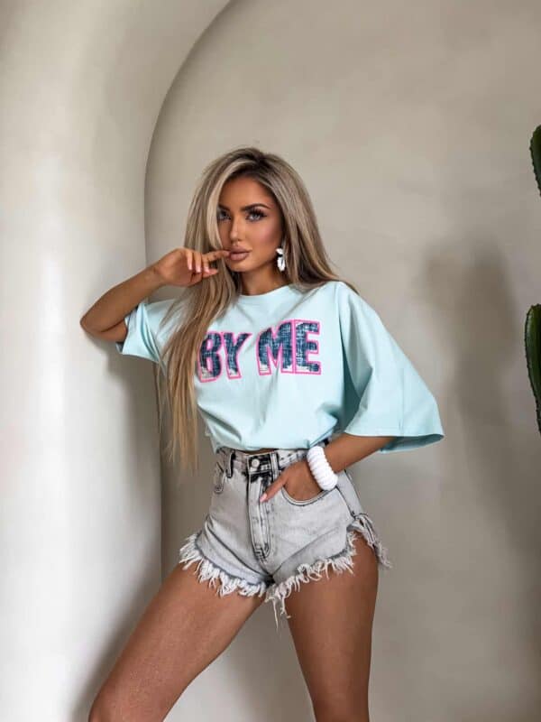 T-shirt BY ME jeans – błękitny T-shirt BY ME jeans – błękitny