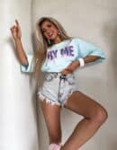 T-shirt BY ME jeans – błękitny T-shirt BY ME jeans – błękitny