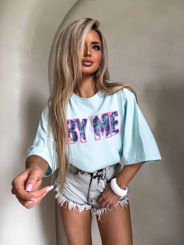 T-shirt BY ME jeans – błękitny T-shirt BY ME jeans – błękitny